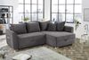 Ecksofa L-Form Couch Polsterecke Schlaffunktion Bettkasten Cord Dunkelgrau Bild 2