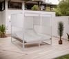 Aluminium Lounge-Gartenliege HWC-M63b, XL Sonnenliege Daybed, 10cm-Polster 200cm ~ weiß Polster creme Bild 3