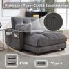LVHOM Polsterliege/Loungesofa/Polsterbett/Daybett/Palmen Sessel, Streifen, USB/Typ C-Ladeanschlüssen, Seitentaschen, Getränkehalter, Nachhaltig & Platzsparend, 1-St. Bild 3