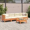vidaXL 5-tlg. Garten-Sofagarnitur mit Kissen Wachsbraun Kiefernholz 3299283 Bild 3