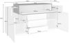 Dmora Kommode Arbon, Küchen-Sideboard mit 3 Türen und 3 Schubladen, Wohnzimmer-Buffet, 100 % Made in Italy, 160 x 45 x 86 cm, glänzendes Weiß und Schiefer, Bild 3