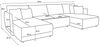 Wohnlandschaft Schlafsofa Sofa TREVISO Stoff Monolith Hellblau Bild 5