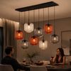 s.luce Velo Esszimmerlampe 8-flammig 160cm 2-reihig Ø 20cm Rauch, Schwarz Bild 3