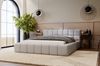 GRAINGOLD Alicante Doppelbett 140x200, Polsterbett mit Bettkasten, Velour-Stoff, Hellgrau Bild 1