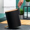 Mülleimer mit Bambus-Deckel, Bad-Abfalleimer mit Soft-Close, 5 l, schwarz Bild 4
