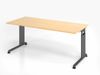 Schreibtisch C-Fuß 180x80 cm Ahorn/Graphit Bild 2