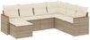 vidaXL 7-tlg. Garten-Sofagarnitur mit Kissen Beige Poly Rattan 3258607 Bild 2