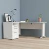 Dmora Schreibtisch Alfango, Mehrzweckschreibtisch, Bürotisch für PC, Eckschreibtisch, 159x151 h75 cm, Weiß Bild 2