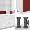 Küchenzeile R-Line Rot Hochglanz/Weiß 300 cm mit Hochschrank, AP Eiche Vicco Bild 5