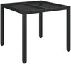 vidaXL 5-tlg. Garten-Essgruppe mit Kissen Schwarz Poly Rattan 3212195 Bild 3