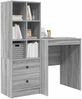 vidaXL Schreibtisch mit Schubladen mit Regal 2 pcs Graues Sonoma 3337342 Bild 3