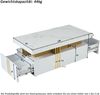 Couchtisch 100x50x40 cm, marmorierte Hochglanz-Tischplatte, 2 Schubladen, weiße Spanplatte mit Metalllkante Bild 3