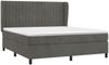 vidaXL Boxspringbett mit Matratze Dunkelgrau 180x200 cm Samt 3129346 Bild 3