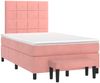 vidaXL Boxspringbett mit Matratze Rosa 120x190 cm Samt 3270474 Bild 2