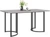 Esstisch mit MDF-Tischplatte in Marmoroptik & Metallgestell, 140 x 80 x 75 cm, Grau Bild 4