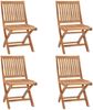 vidaXL Klappbare Gartenstühle mit Kissen 4 Stk. Massivholz Teak 3072824 Bild 3