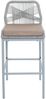 Mendler Rope-Barhocker HWC-O21, 2er-Set, Outdoor Sitzpolster Seilgeflecht Metall, Kissen taupe, Hellgrau, 101x45x52 cm Bild 5