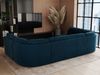 Ecksofa, Sofa big XXL, Wellenfedern, Wohnlandschaft XXL, mit Schlaffunktion - COMODO U - Dunkelblau Velours - Topper T25 Bild 4