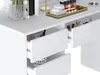 Vente-unique - JENEMI Schminktisch Holz, Platte Weiß - B 53,6 cm x H 142,6 cm x L 152,3 cm Bild 3
