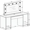 Vente-unique - JENEMI Schminktisch Holz, Platte Weiß - B 53,6 cm x H 142,6 cm x L 152,3 cm Bild 5