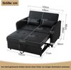 Schlafsofa 156x100 cm Antique Black ausziehbar mit 3-fach verstellbarer Rückenlehne, PU-Oberfläche und Schaumstoffpolsterung Bild 5