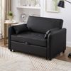 Schlafsofa 156x100 cm Antique Black ausziehbar mit 3-fach verstellbarer Rückenlehne, PU-Oberfläche und Schaumstoffpolsterung Bild 3