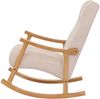 Schaukelstuhl HWC-K10, Relaxsessel, Holz FSC® Stoff/Textil Chenille (465g/m²) ~ creme, Gestell natur Bild 5