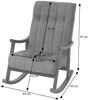 Schaukelstuhl HWC-K10, Relaxsessel, Holz FSC® Stoff/Textil Chenille (465g/m²) ~ creme, Gestell natur Bild 3