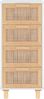 Sideboard, Kommode Weiß 40x30x90 cm Massivholz Kiefer und Natur-Rattan j3222p Bild 4