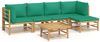 vidaXL 6-tlg. Garten-Lounge-Set mit Grünen Kissen Bambus 3155168 Bild 2