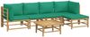 vidaXL 6-tlg. Garten-Lounge-Set mit Grünen Kissen Bambus 3155168 Bild 3