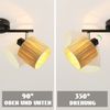 ZMH Deckenstrahler 4 Flammig Deckenleuchte Wohnzimmer - Deckenspots Vintage Strahler Innen Schwarz Natürlich Deckenlampe E14 Papier 350°Schwenkbar Spots für Flur Schlafzimmer (Ohne Leuchtmittel) Bild 4