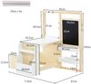 6 in 1 Kinder Staffelei Set Standtafel aus Holz mit doppelseitiger Kreidetafel Weiß Bild 2