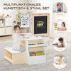 6 in 1 Kinder Staffelei Set Standtafel aus Holz mit doppelseitiger Kreidetafel Weiß Bild 4