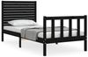 vidaXL Massivholzbett mit Kopfteil Schwarz 3193170 Bild 2