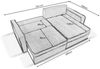 Ecksofa Sofa mit Schlaffunktion BENDIK Stoff Faro Dunkelblau Ottomane Rechts Bild 3