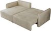 L-förmiges Ecksofa mit Armlehnen, für das Wohnzimmer, Schlaffunktion und Bettkästen, Wellenfeder am Sitz, losen Kissen - MESTO - Beige Velours - linke Seite Bild 5