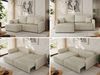 L-förmiges Ecksofa mit Armlehnen, für das Wohnzimmer, Schlaffunktion und Bettkästen, Wellenfeder am Sitz, losen Kissen - MESTO - Beige Velours - linke Seite Bild 2