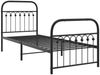 vidaXL Bettgestell mit Kopf- und Fußteil Metall Schwarz 75x190 cm 376608 Bild 3