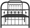 vidaXL Bettgestell mit Kopf- und Fußteil Metall Schwarz 75x190 cm 376608 Bild 4