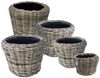 Van der Leeden Blumentopf Pflanzkorb Pflanzentreppe 5tlg Rattan Korb Pflanzkübel (5 St), Indoor & Outdoor, 5 Größen, Rattan, Handmade, ohne Wasserablauf Bild 2