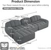3-Sitzer modulares Ecksofa H 79 x T 228 x B 165 cm mit Ottoman in Grau, rahmenlos, aus granuliertem Fleece Bild 5