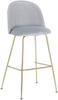 Barstuhl Samtstoff grau / gold 2er Set ARCOLA Bild 4