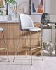 Barstuhl Samtstoff grau / gold 2er Set ARCOLA Bild 3