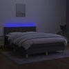 Boxspringbett mit Matratze & LED Stoff Dunkelgrau 140x200 cm Bild 3