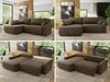 Ecksofa, L-förmiges, lose Kissen, DL-Schlaffunktion, (H 100 x T 187 x B 273 cm) - CUBO L - Velours Braun - linke Seite Bild 2