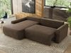 Ecksofa, L-förmiges, lose Kissen, DL-Schlaffunktion, (H 100 x T 187 x B 273 cm) - CUBO L - Velours Braun - linke Seite Bild 4