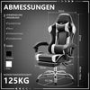 Refined Living Gaming-Stuhl Ergonomie Gaming chair mit Fußstütze, Kopfstütze Massage-Lendenkissen (Verstellbare Neigung auf der Rückseite Höhenverstellbar Computerstuhl), Gepolstert Bürostuhl Drehstuhl 360° für Erwachsene Mädchen Junge Bild 2