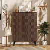 Schuhschrank 80 cm in dunkler Holzoptik, 4 verstellbare Einlegeböden, strukturierte Türen, eleganter Flurschrank Bild 2