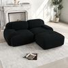 Ecksofa aus weichem Cordstoff,modular kombinierbar mit gebogenen Armlehnen ohne Montage hochelastische Schaumstoffpolsterung für Wohnzimmer Ruhezonen und Schlafzimmer,Cordstoff,Black, Bild 3